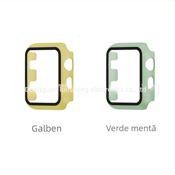 Carcasă PC cu protecție ecran din sticlă temperată pentru Apple Watch Seria 1–6
