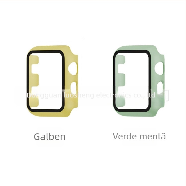 Carcasă PC cu protecție ecran din sticlă temperată pentru Apple Watch Seria 1–6