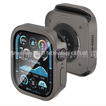 Carcasă de protecție pentru Apple Watch Ultra cu carcasă metalică, folie integrată a ecranului, aliaj de aluminiu, sticlă cu protecție triplă, impermeabilă