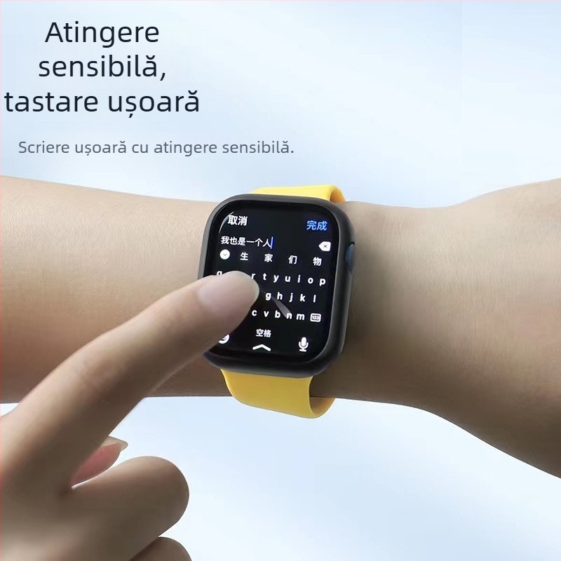 Folie de protecție Apple Watch – PC + folie temperată, 360° acoperire pentru seria 6/7