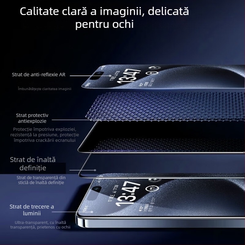 Huawei Mate70 Pro folie de protecție din sticlă securizată, acoperire completă, anti-cadere, anti-explozie, anti-lumină albastră