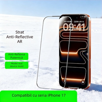Protecție ecran din sticla temperată pentru iPhone 17 Pro Max – antireflexie, acoperire totală, anti-amprente, anti-lumină albastră