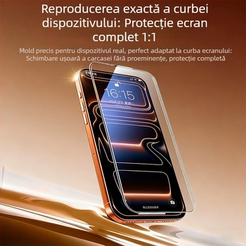 Protecție ecran din sticla temperată pentru iPhone 17 Pro Max – antireflexie, acoperire totală, anti-amprente, anti-lumină albastră