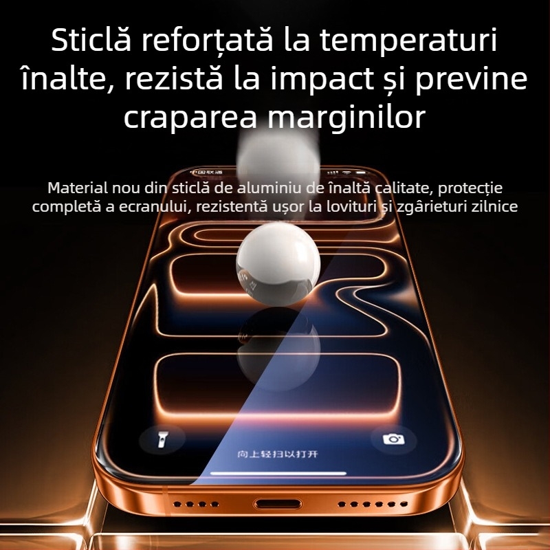 Protecție ecran din sticla temperată pentru iPhone 17 Pro Max – antireflexie, acoperire totală, anti-amprente, anti-lumină albastră