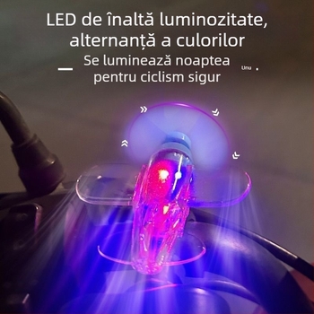 Avionuleț cu energie eoliană și LED, ornament auto din plastic