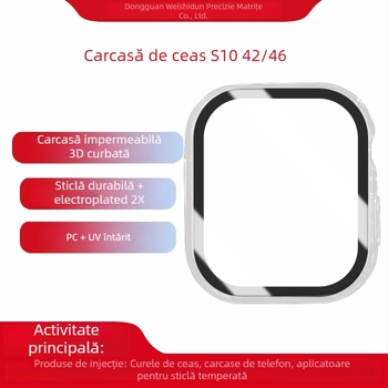 Carcasă impermeabilă pentru ceas, compatibilă cu Apple 789 Gen / iWatch S10, carcasă din sticlă, model Wsd 009, Guardian Shield