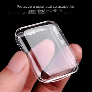 Carcasă din silicon pentru Apple Watch – protecție completă a ecranului, ultra-subțire, protecție transparentă pentru seria 8/9 (Generația S10)