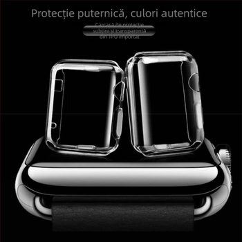 Carcasă din silicon pentru Apple Watch – protecție completă a ecranului, ultra-subțire, protecție transparentă pentru seria 8/9 (Generația S10)