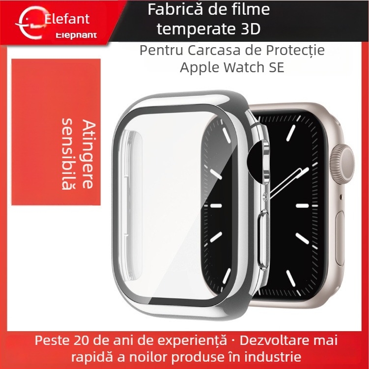 Carcasă de protecție Apple Watch Series SE - material PC+glass, compatibil cu Series SE, greutate 0,02