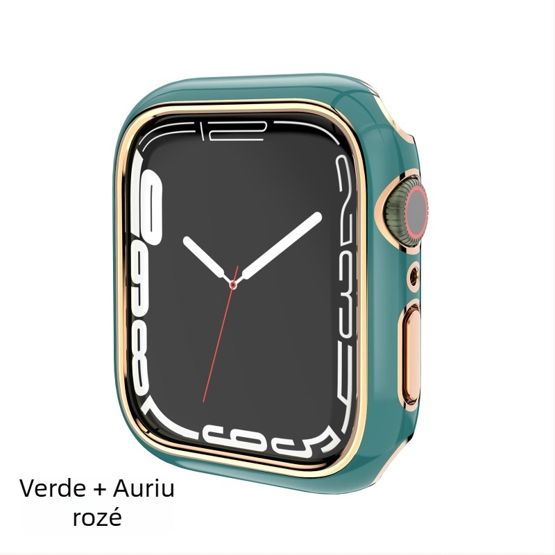 Carcasă Apple Watch Series 6–9, PC, cadru gravat decupat, finisaj electroplacat