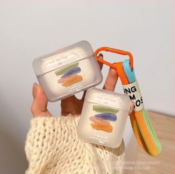 Carcasă AirPods pentru Apple – Graffiti curcubeu, TPU, design în relief în stil desen animat, personalizabil, compatibil cu AirPods 1/2/3/4 și Pro/Pro2