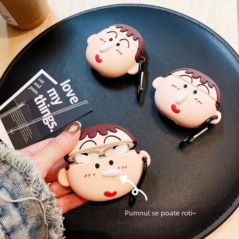 Husă de silicon lichid pentru AirPods Pro 2 și AirPods (generațiile 1–3) – carcasă moale, design cartoon, turnare prin injecție
