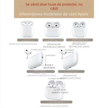 Carcasă din silicon cu Tamagotchi drăguț, desen animat, pentru AirPods Pro 2/3 — husă protectoare moale