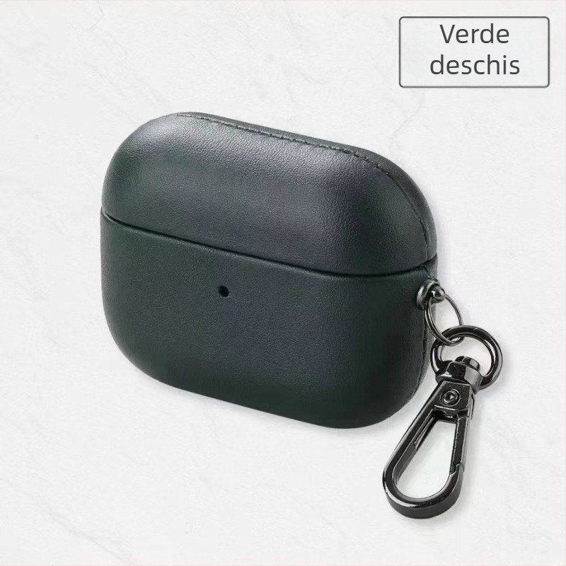 Husă de protecție din piele sintetică pentru AirPods Pro 2 de la Apple, lucrată manual, potrivire universală