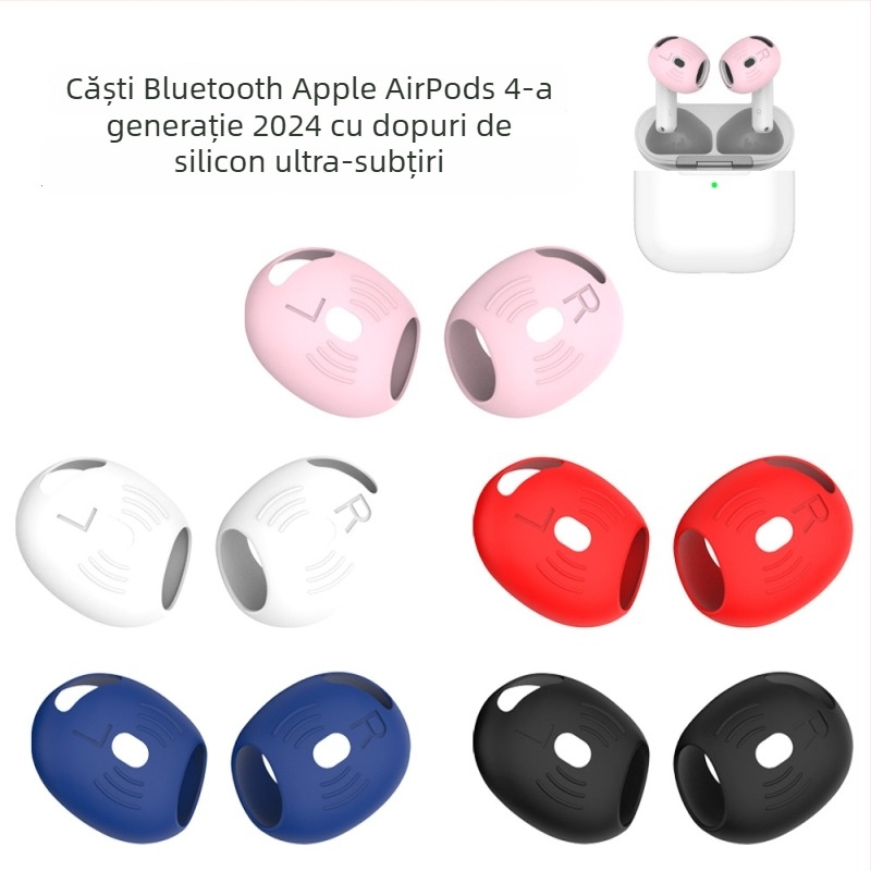 Capac de urechi din silicon pentru AirPods 4a generație — husă moale, ultra-subțire, protecție la cădere și praf