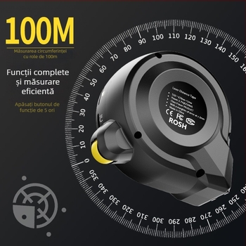 Bandă laser 3 în 1 cu afișaj digital IR, rază 40 m