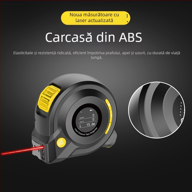Bandă laser 3 în 1 cu afișaj digital IR, rază 40 m