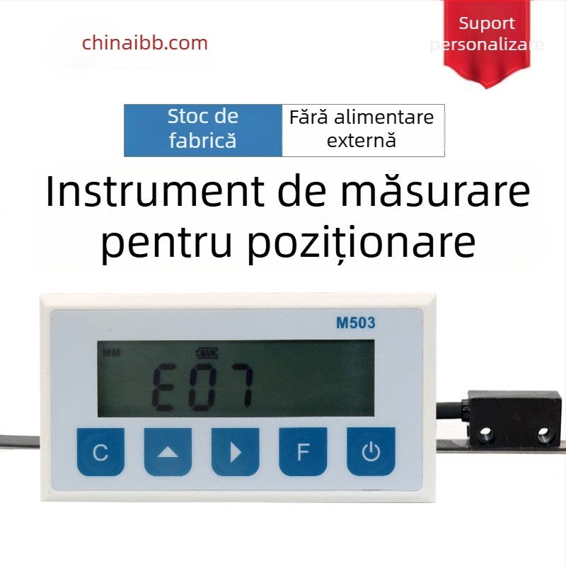 Riglă electronică magnetică integrată pentru mașina de tăiat aluminiu pentru uși și ferestre, model M503/LP02/M503L, interval 0–50000 mm, precizie ±0,1 mm, compatibil MS50