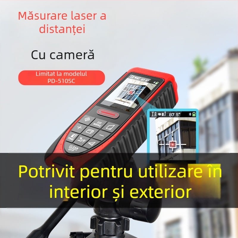 Măsurător cu laser de distanță, cu imagine infraroșu, portabil, orizontal, pentru măsurători în exterior, riglă electronică de înaltă precizie