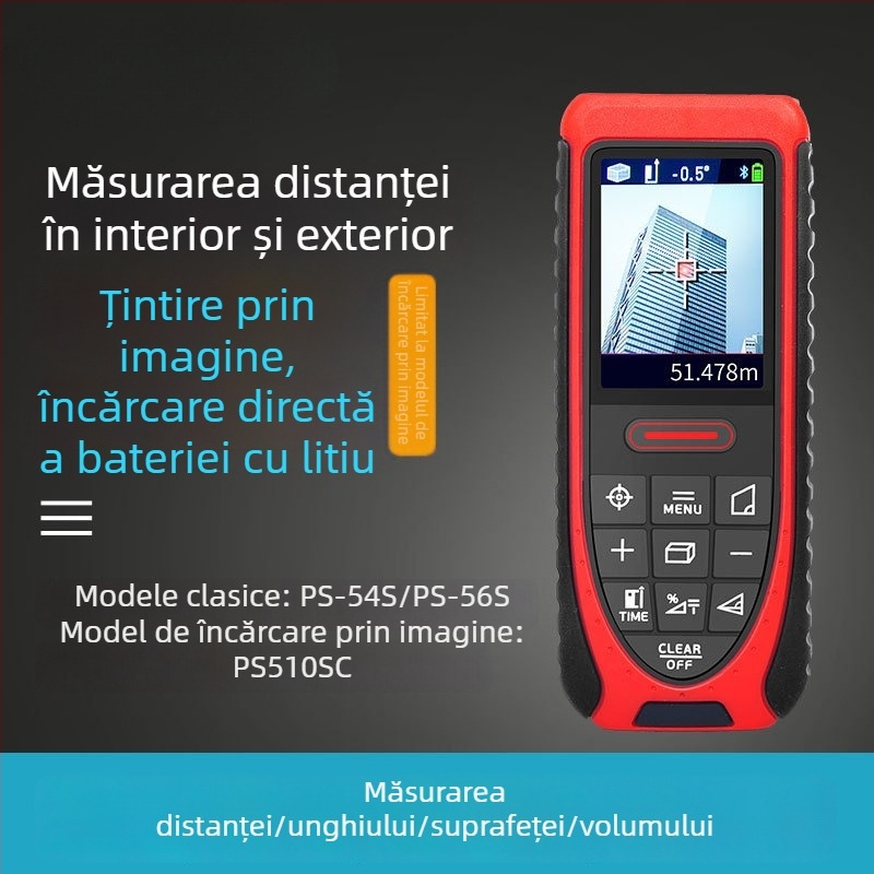 Măsurător cu laser de distanță, cu imagine infraroșu, portabil, orizontal, pentru măsurători în exterior, riglă electronică de înaltă precizie