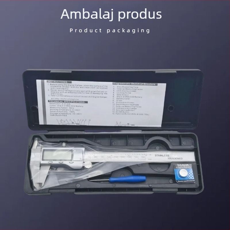 Caliper digital din oțel inoxidabil, 150 mm, precizie înaltă, industrial, pentru uz casnic și bijuterii