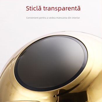 Cuptor bufet din oțel inoxidabil, rotund, cu capac rabatabil vizual și ridicare hidraulică, patru picioare, auto-servire, încălzire electrică sau cu alcool, model de lux pentru hotel, imprimare logo disponibil