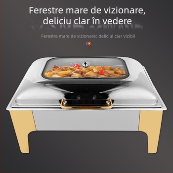 Belinda cuptor bufet din oțel inoxidabil, capac hidraulic transparent, personalizare disponibilă, menține temperatura pentru hoteluri și restaurante