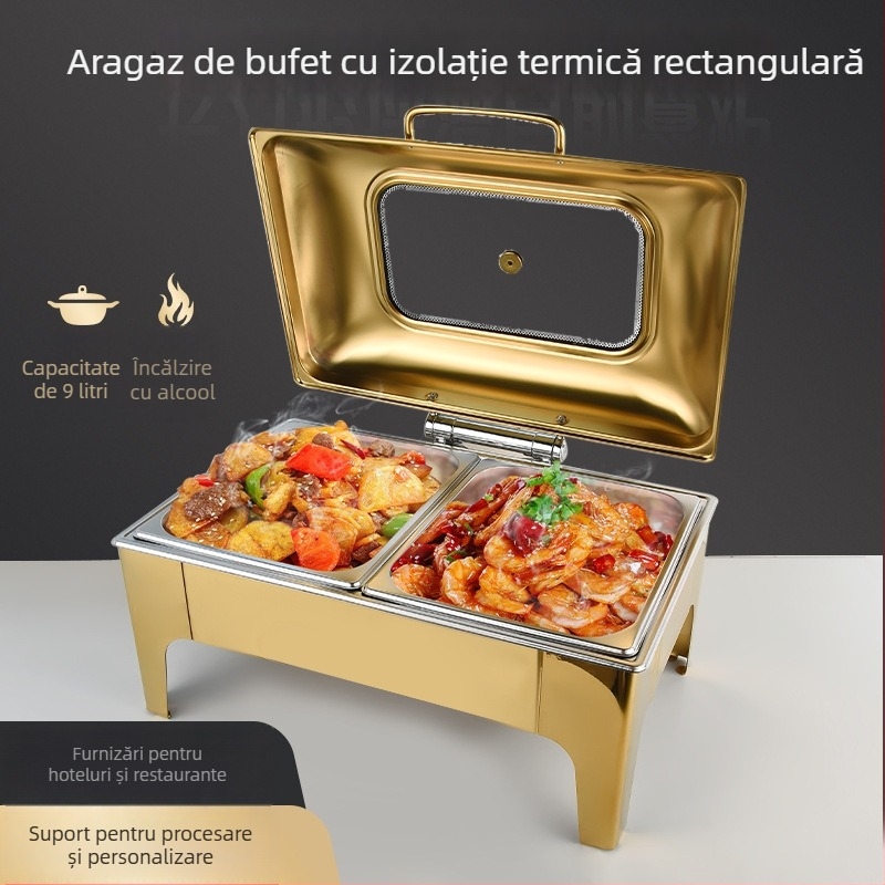 Belinda cuptor bufet din oțel inoxidabil, capac hidraulic transparent, personalizare disponibilă, menține temperatura pentru hoteluri și restaurante
