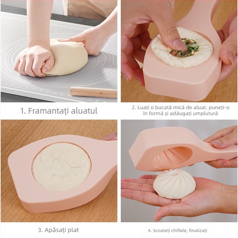 Formă manuală pentru chifle la abur, cu formă neregulată, material PP, pentru aluat de chifle la abur și umpluturi de fasole și legume