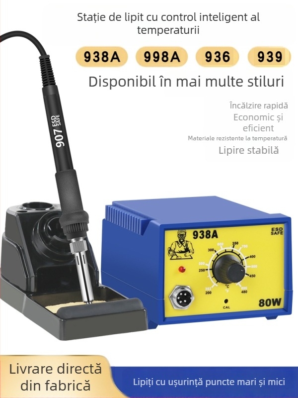 936 Set stație de lipit cu control al temperaturii de 60W, fără plumb, anti-static, pentru reparări telefoane mobile