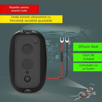 JL-213 Repeller de șoareci montat pe vehicul, reglabil, 12V, 1–3W, Carcasă ABS