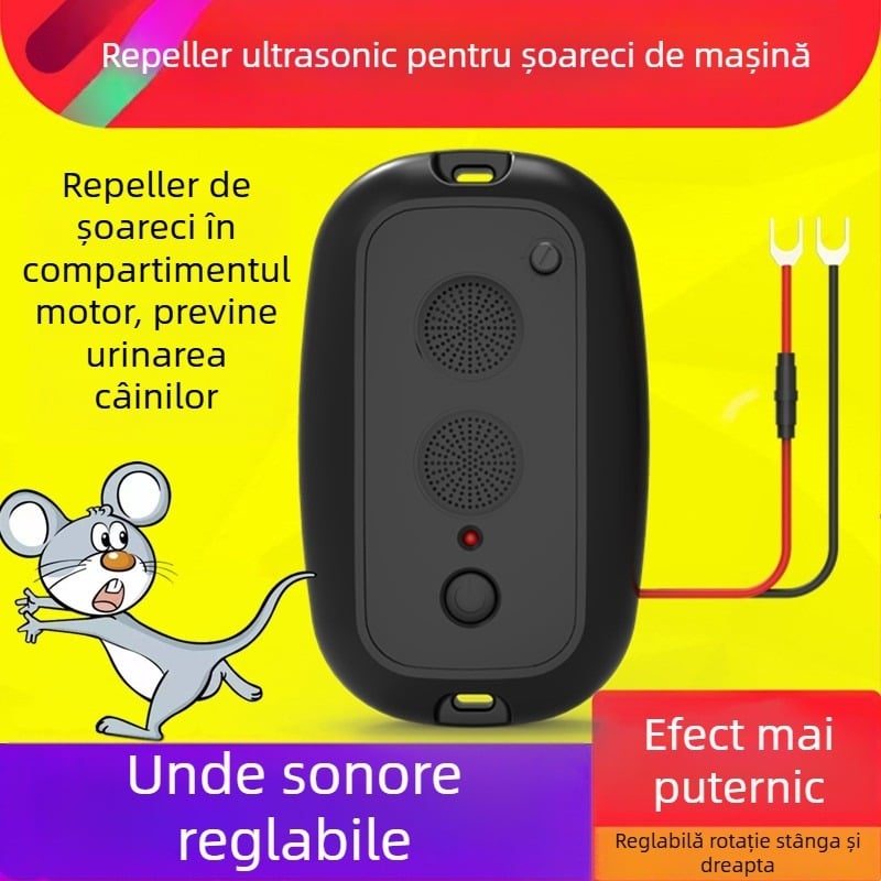 JL-213 Repeller de șoareci montat pe vehicul, reglabil, 12V, 1–3W, Carcasă ABS