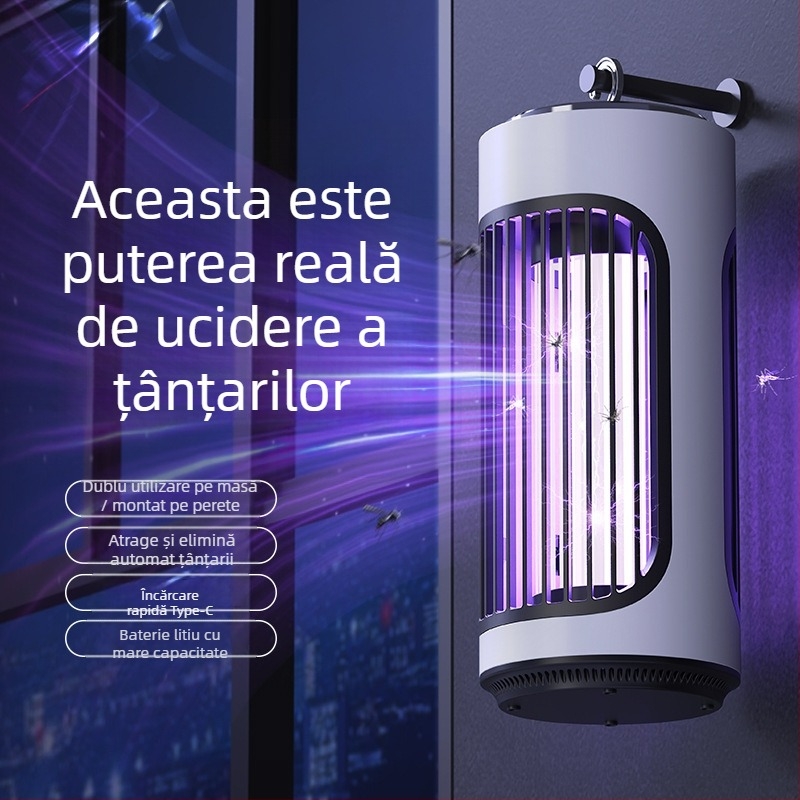Kailiya Lampă pentru eliminarea țânțarilor cu baterie încorporată – Desktop sau montare pe perete, până la 10 m², timp de încărcare 1–3 ore, șoc electric
