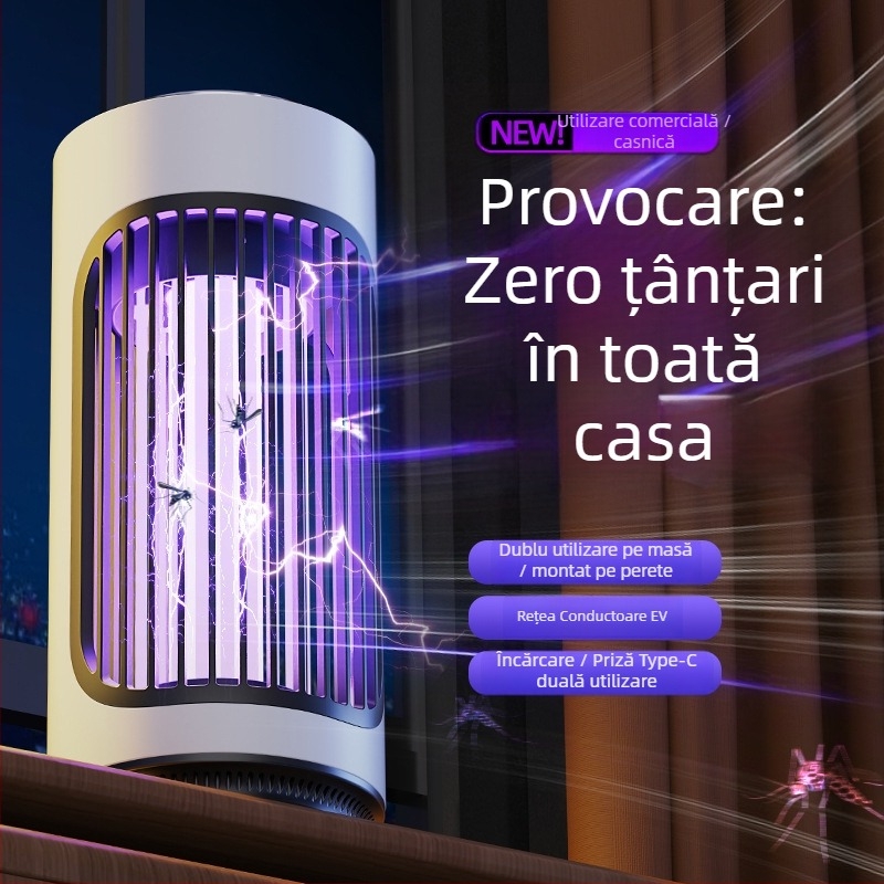 Kailiya Lampă pentru eliminarea țânțarilor cu baterie încorporată – Desktop sau montare pe perete, până la 10 m², timp de încărcare 1–3 ore, șoc electric