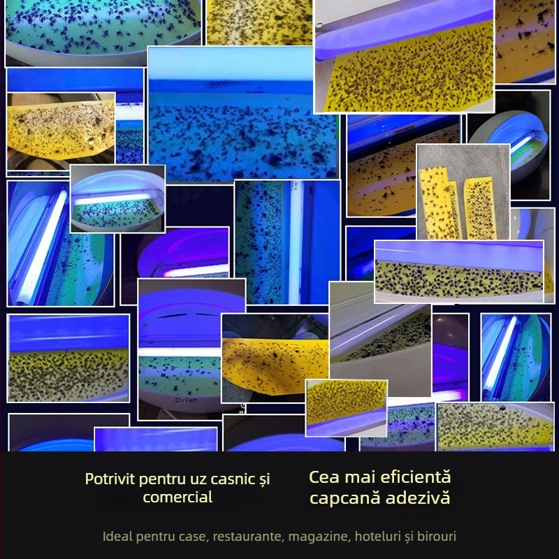 Lampa lipicioasă de insecte pentru perete, 8W, cu tub unic/dublu opțional, CE certificare, pentru hoteluri, restaurante și supermarketuri