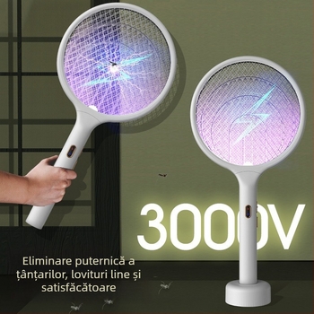Rachetă electrică pentru țânțari | Model: 22 gray / 22 gold | Zonă aplicabilă 20–50 m2 | Baterie: 501–800 mAh | Metodă de omor: șoc electric manual
