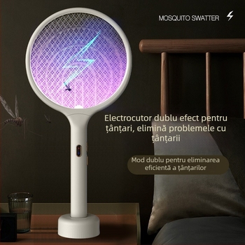 Rachetă electrică pentru țânțari | Model: 22 gray / 22 gold | Zonă aplicabilă 20–50 m2 | Baterie: 501–800 mAh | Metodă de omor: șoc electric manual
