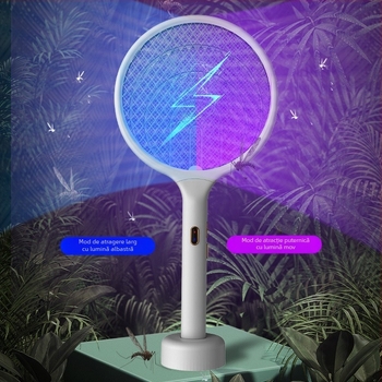 Rachetă electrică pentru țânțari | Model: 22 gray / 22 gold | Zonă aplicabilă 20–50 m2 | Baterie: 501–800 mAh | Metodă de omor: șoc electric manual