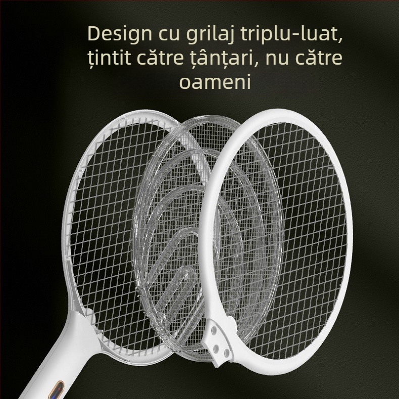 Rachetă electrică pentru țânțari | Model: 22 gray / 22 gold | Zonă aplicabilă 20–50 m2 | Baterie: 501–800 mAh | Metodă de omor: șoc electric manual