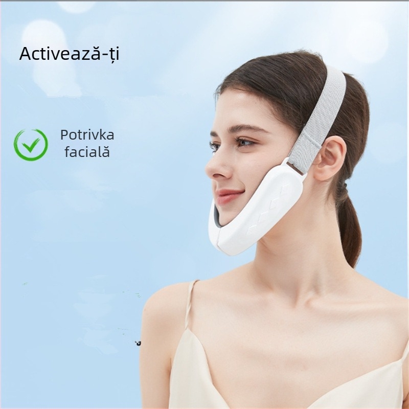 Masaj facial cu EMS curent micro pentru subțierea feței, dispozitiv tip mască, carcasă din plastic