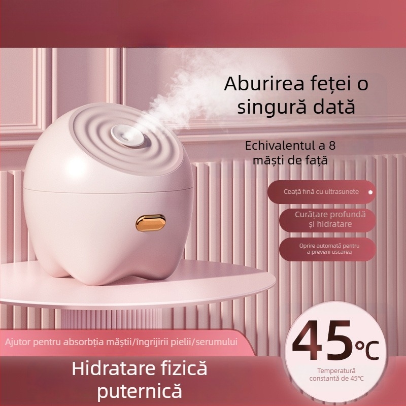 Aparat de abur facial cu abur cald pentru hidratare profundă – pulverizare nano, pentru uz casnic