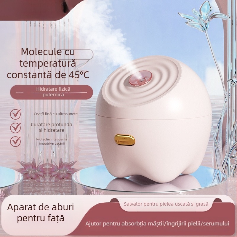 Aparat de abur facial cu abur cald pentru hidratare profundă – pulverizare nano, pentru uz casnic
