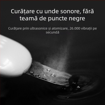 TOUCHBeauty aparat ultrasonor pentru curățare facială și eliminare a punctelor negre — portabil, rezistent la apă IPX8, baterie încorporată 300–500 mAh