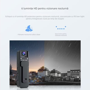 A8 Cameră clip-on pentru înregistrare directă, card TF, baterie 1–3 h, corp din PC, senzor ≤1 MP