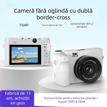 Cameră fără oglindă pentru selfie, cu obiectiv periscop, 16MP, 5K la 30FPS, ecran LCD 3.0'', stabilizare electronică a imaginii