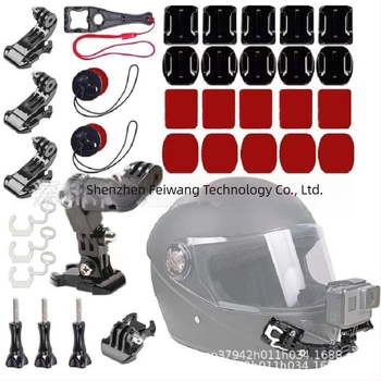 Kit montaj bărbie pentru cască — model universal, compatibil cu GoPro HERO9/10/11 și alte camere sportive