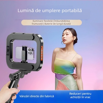 Lumină inelară RGB – manual, portabilă pentru live pe telefon, lumină soft pentru înfrumusețare și fotografie, lampă de selfie de birou