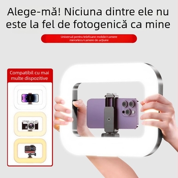 Lumină inelară RGB – manual, portabilă pentru live pe telefon, lumină soft pentru înfrumusețare și fotografie, lampă de selfie de birou