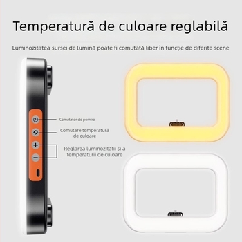Lumină inelară RGB – manual, portabilă pentru live pe telefon, lumină soft pentru înfrumusețare și fotografie, lampă de selfie de birou