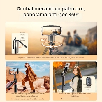 Selfie stick cu trepied pentru telefon – oțel inoxidabil, universal, all-in-one, suport IBIS, portabil